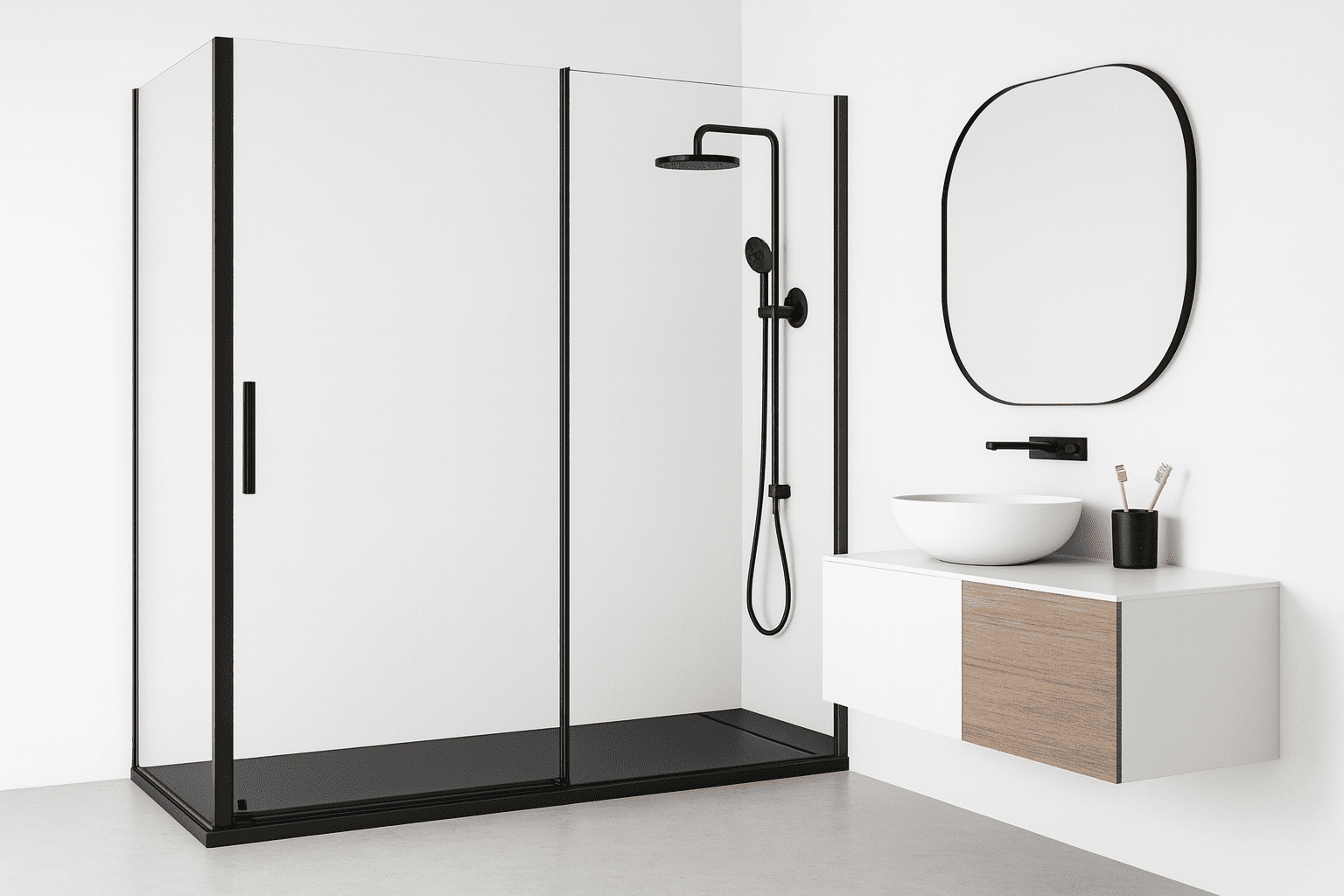 Baño de lujo con mampara en Mallorca