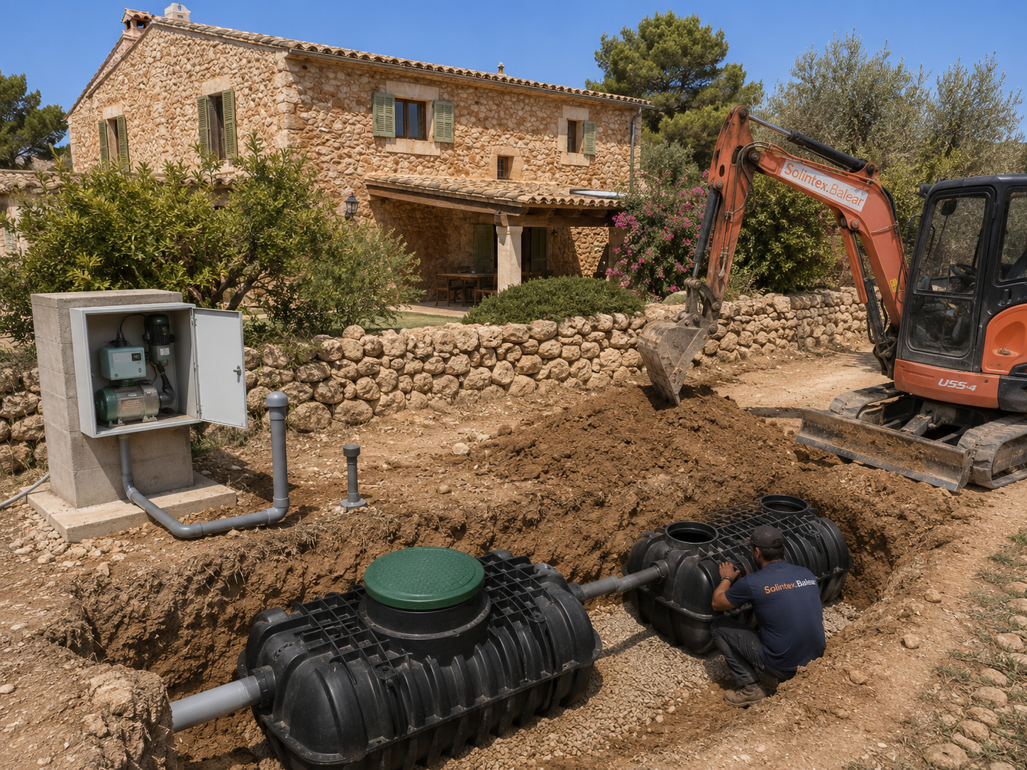 Depuradora de oxidación total para vivienda en Mallorca