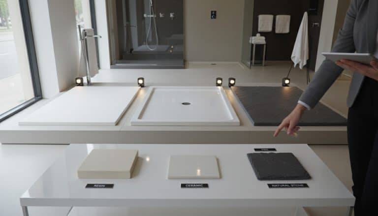 Tipos de platos de ducha: resina, cerámica o piedra natural, ¿Cuál elegir?